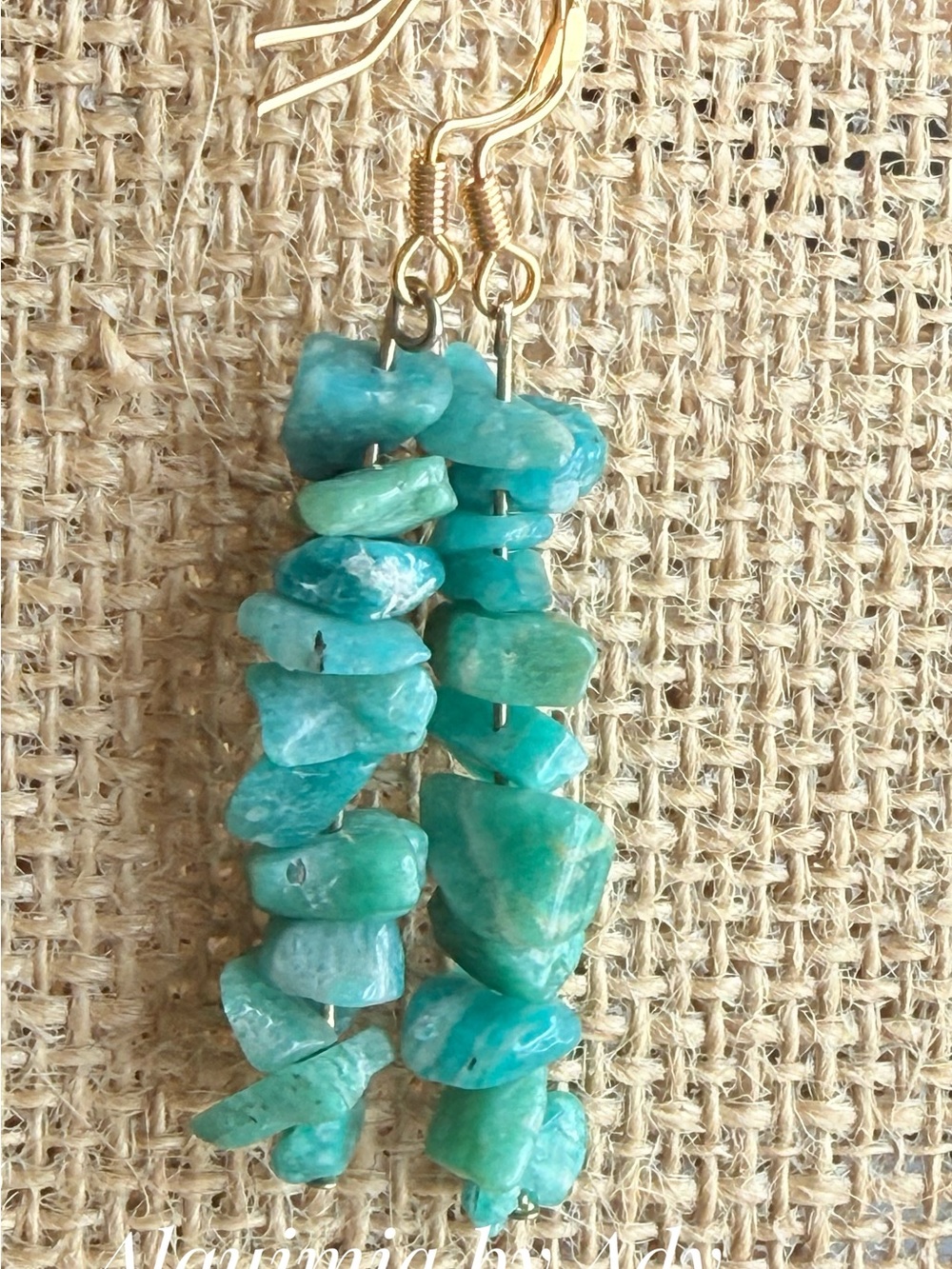 Alquimia Turquoise Green aventurine Chip Dangle Earrings